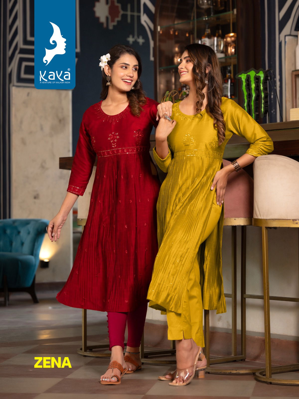 Kaya Zeena Silk Naira Cut Designer Kurtis Catalog
